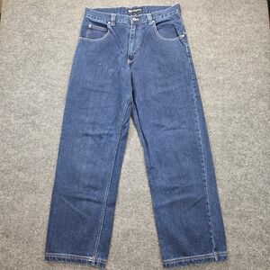 VTG Elephant Jeans Mens 34x31 Blue Denim Carpenter Wide Leg Baggy Hip Hop Skater